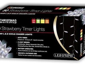 Christmas Workshop 75570 50 Battery Operated LED Berry Chaser Lights with Timer - Clear White - Image 1