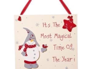 Wooden Sign Hanging Christmas Most Magical Time Of Year 25Cm - Image 1