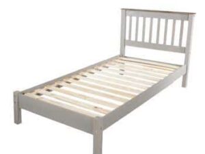 CORONA GREY SLATTED BED FRAME - Image 1