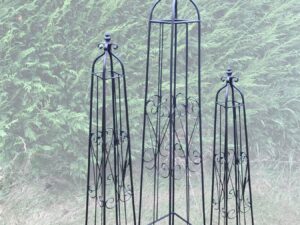 Set of 3 Square Base Plant Holder Obelisk - Image 1