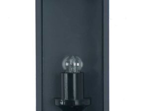 Grey Metal & Glass Box Outdoor Wall Light