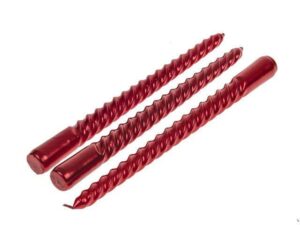 Dinner Candle Spiral Red X3 - Image 1