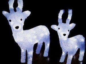 Acrylic 3D Set of 2 Reindeer Christmas Decoration - Image 1