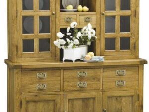 Oak Buffet and Hutch 3 Drawer - VD004