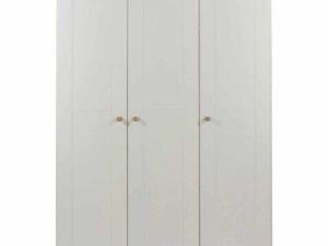 Core Products 3 Door Wardrobe with Oak Veneered Tops, Wood, Soft Cream