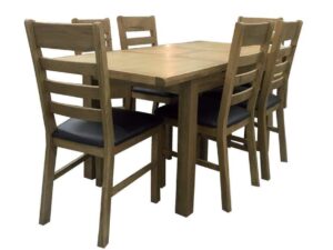 Evesham Oak Dining Table with 6 Dining Chairs - Image 1