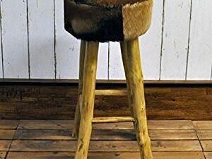 Goat Skin Bar Stool Round - Image 1
