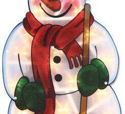 The Benross Christmas Workshop LED Snowman Metallic Silhouette Light