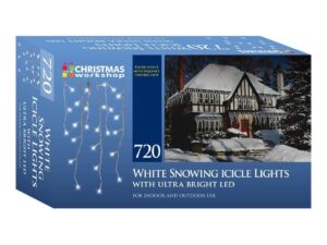 Christmas 720 LED Snowing Icicle Lights - Bright White - Image 1