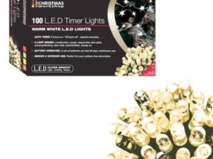Christmas 100 LED Warm White String Lights Timer
