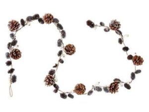 Christmas Garland Fizz Frost With Cones 25cm