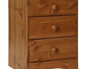 Scandi 3 Drawer Bedside in Pine - Image 1