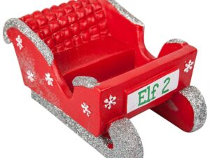 Red Elf Sleigh Christmas Decoration - Image 1