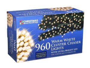 The Christmas Workshop 960 LED Chaser Cluster String Lights - Warm White