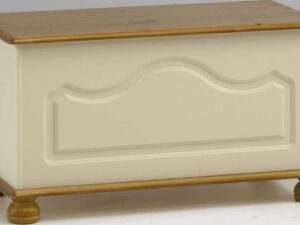 Dumfries Cream & Pine Ottoman - Flat-Pack - Image 1