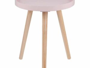 Pink Pine Wood & MDF Round Table Small - Image 1
