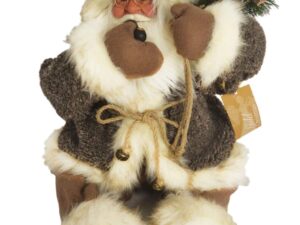 Flame Christmas Santa Sitting Brown Coat