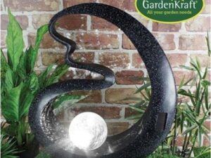Crackle Ball Solar Light Black Garden Feature