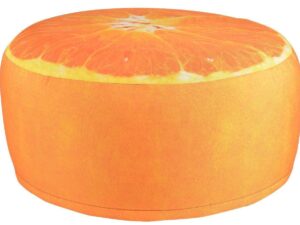 Outdoor Pouffe Garden Seat Orange Design - Image 1