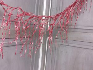 New 180cm Glittered Mini Leaf Garland  Christmas Decorations Red - Image 1