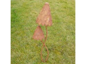 Garden Decorative Rusty Mushroom Metal Stake 102CM - Image 1