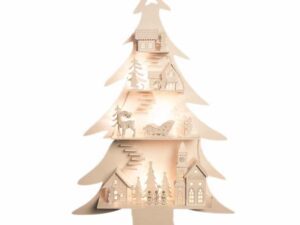 The Christmas Workshop 8 LED Battery Operated White Wooden City in A Tree Light - Image 1