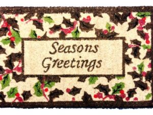 Festive Seasons Greetings Christmas Doormat Coir