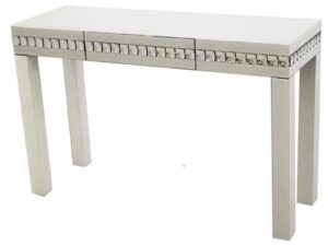 White Crystal Console table with Drawer - Image 1