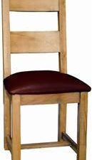 Oak and Chocolate Leather Seat - Vd007/Choc