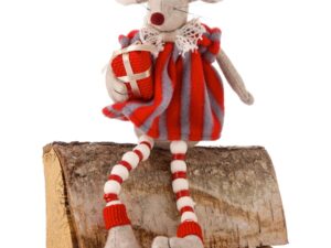 Christmas Pixie Mouse 33cm - Stripe Present