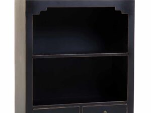 Nanjing Low Bookcase, Aged Black - Assembled