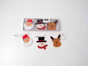 XMAS TREE DECORATIONS 9 PACK FACES - Image 1