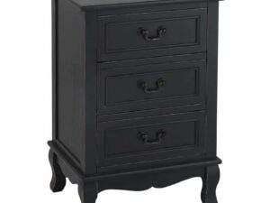 Distressed Black Wood 3 Drawer Unit 430x330x660mm (WxDxH)