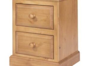 Wooden Edwardian 2 Drawer Bedside Table Cabinet - Image 1