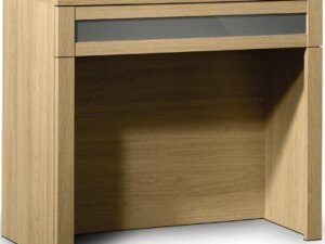 Julian Bowen Strada 1 Drawer Dressing Table In Light Oak With Gloss Insert - Image 1