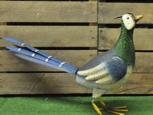 23" Painted Metal Vintage Style Garden Pheasant Bird Ornament