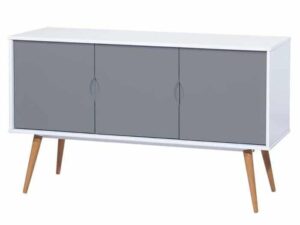 Montana Scandi 3 Door Sideboard in Grey and White - Image 1