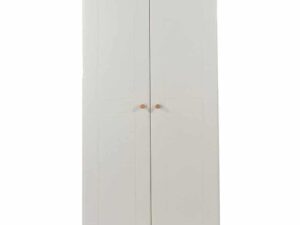 Core Products 2 Door Wardrobe with Oak Veneered Tops, Wood, Soft Cream
