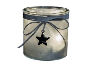 Festive Production Battery Operated Glitter Effect Star Lantern with Warm White LEDs