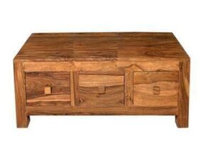 Indian Cube Coffee Table 3/Drawer - Image 1