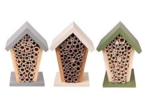 Esschert Design EL037 21 x 15 x 13cm Wood Bee House - Multi-Colour - Image 1