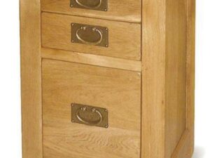 Oak Bedside Cabinet With 3 Drawers - VB001