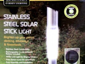 Gardenkraft Solar Tube Light Stainless Steel 70cm - Image 1