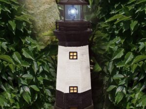 Traditional Solar Powered Garden Lighthouse with Rotating LED - Image 1