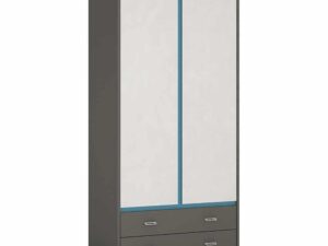 Alien 2 Door 2 Drawer Wardrobe in Graphite/Light grey - Image 1