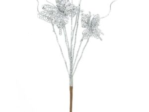 Filigree Butterfly Spray in Silver Glitter