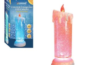 Christmas Flickering Candle Water Colour Changing LED 24cm