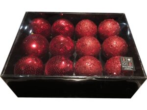 Snow White Luxury Bauble Set of 12 in Red - Image 1