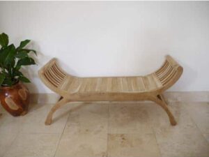 TEAK BENCH CURVED - Image 1