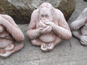 ASTON GARDEN ORNAMENTS ASST MONKEYS HEAR SPEAK SEE NO EVIL - CLICK & COLLECT ONLY - Image 1